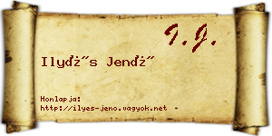 Ilyés Jenő névjegykártya